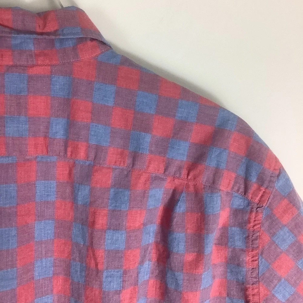 J.Crew Men's‎ Classic Gingham Button Down Short Sleeve Shirt XL